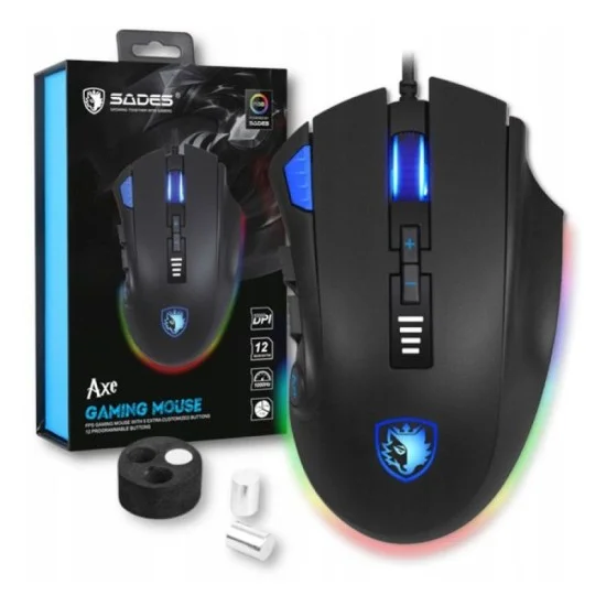 Sades AXE S12 Gaming Mouse - Black